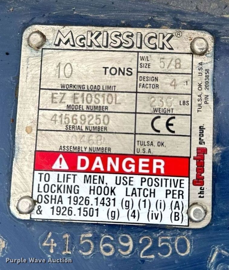 image for item NN9413 Mckissick crane block and hook