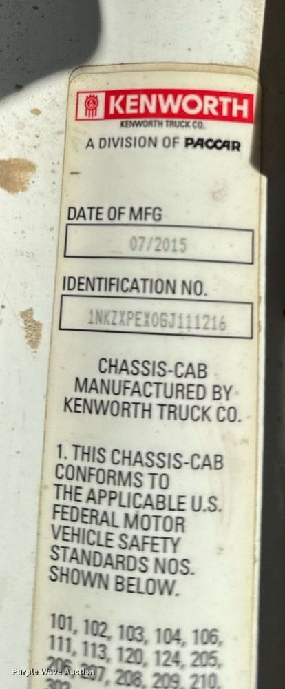 image for item NN9442 2016 Kenworth T880 dump truck
