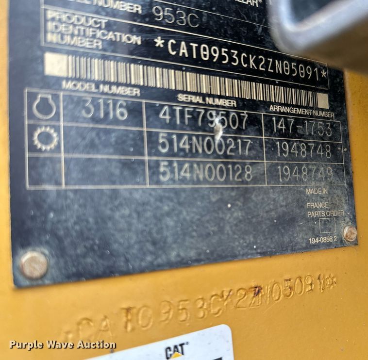 image for item NN9445 2002 Caterpillar  953C track loader