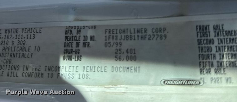 image for item NN9456 2000 Freightliner FL80 dump truck