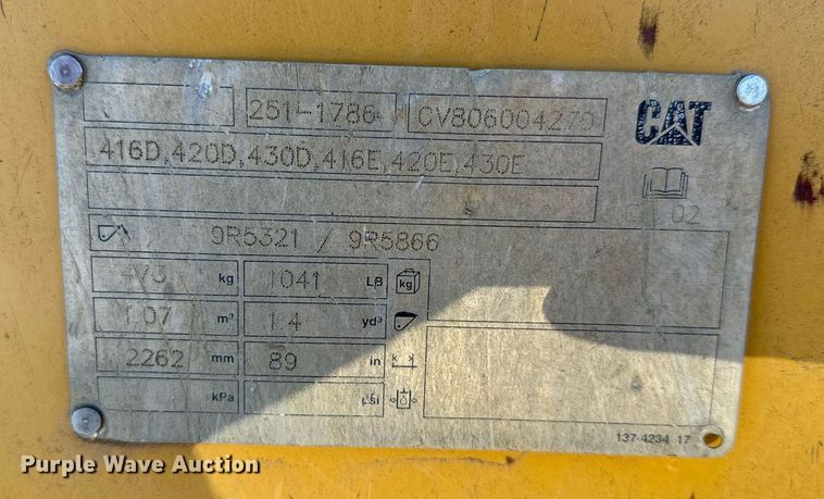 image for item NN9459 2008 Caterpillar 420E backhoe