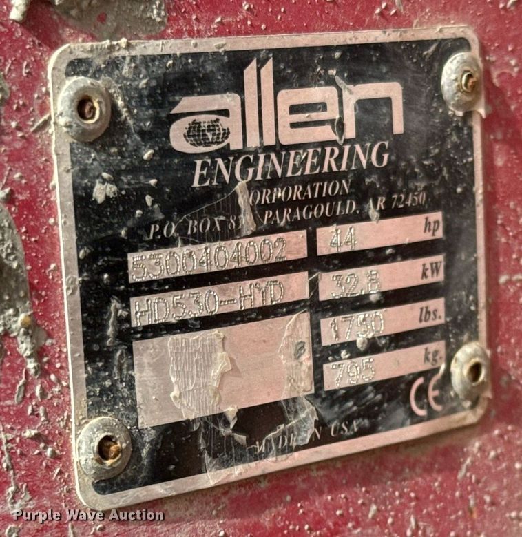 image for item NN9506 2004 Allen Engineering HD530 riding trowel