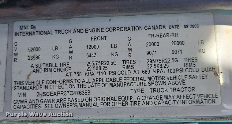 image for item NP9307 2007 International  9200i SBA  dump truck