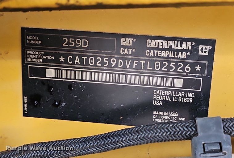 image for item NP9327 2014 Caterpillar 259D tracked skid steer loader