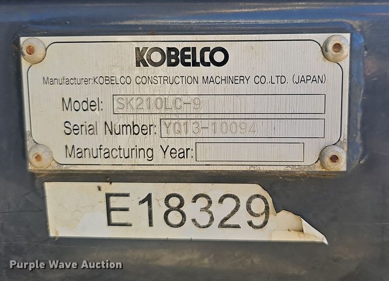 image for item NP9359 2013 Kobelco SK210LC excavator