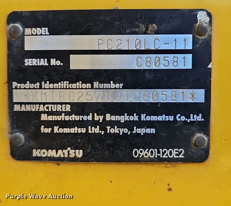 image for item NP9370 2019 Komatsu PC210LC-11 excavator