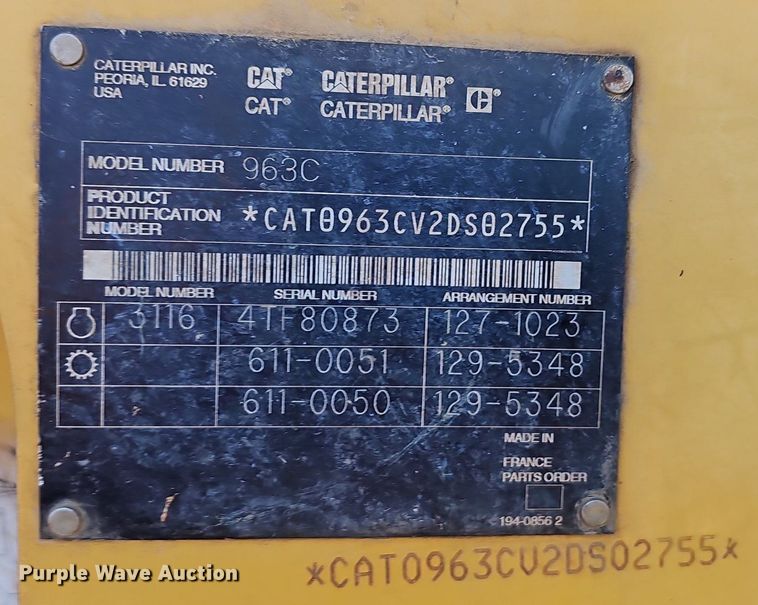 image for item NP9373 2002 Caterpillar 963C track loader