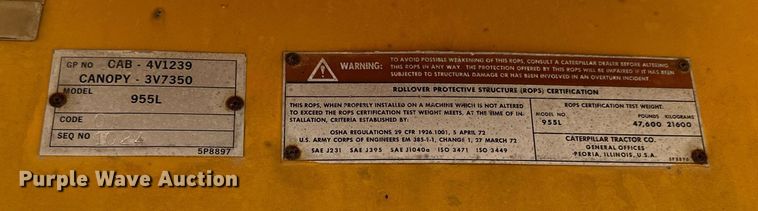 image for item NS9210 1979 Caterpillar 955L track loader