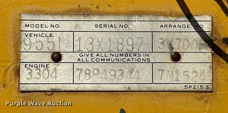 image for item NS9210 1979 Caterpillar 955L track loader