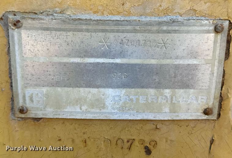 image for item NS9213 1984 Caterpillar 926 wheel loader