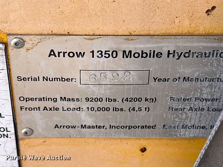 image for item NS9215 2000 Arrow Master 1350 drop hammer