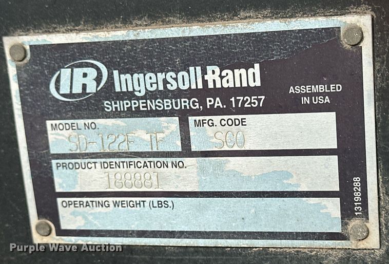 image for item NS9219 2005 Ingersoll Rand SD122F TF single drum vibratory roller