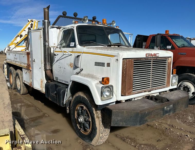 image for item NS9221 1982 GMC  Brigadier crane truck