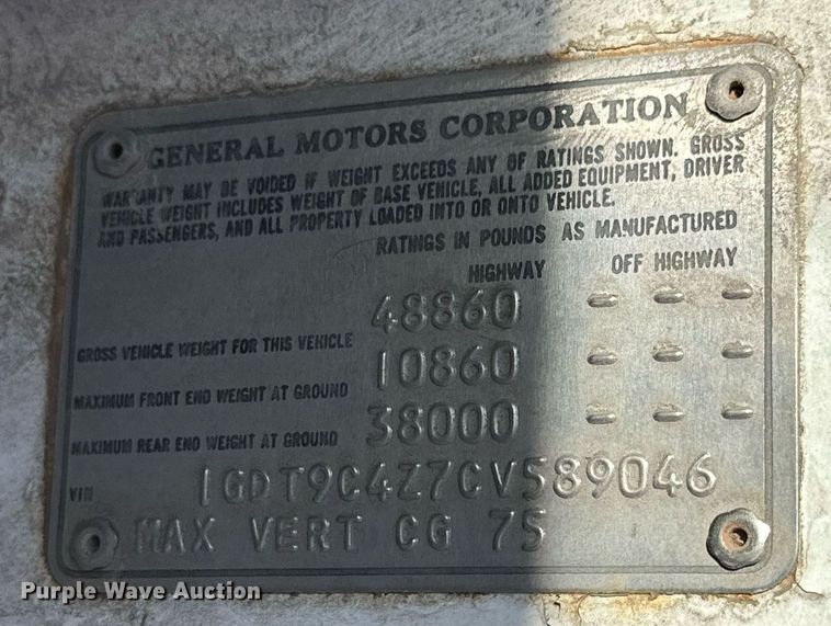 image for item NS9221 1982 GMC  Brigadier crane truck