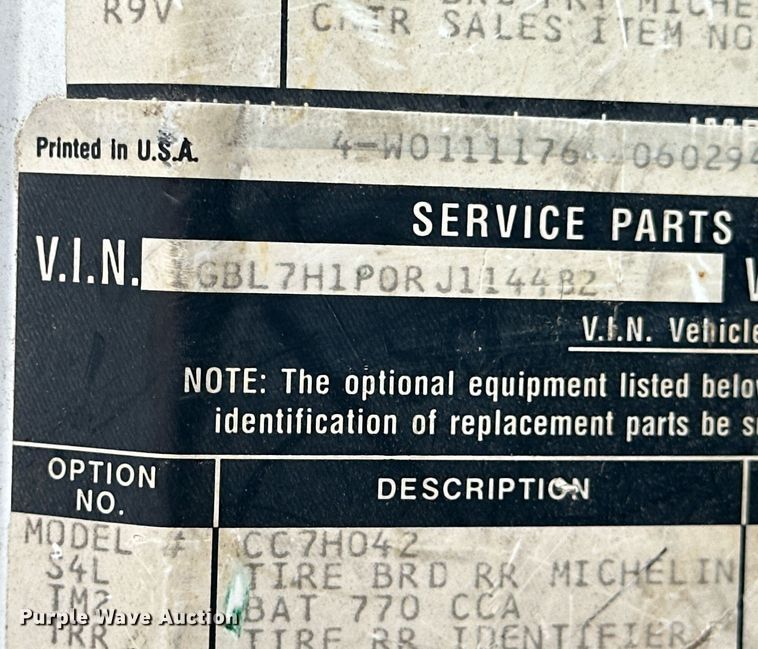 image for item NS9222 1994 Chevrolet Kodiak dump flatbed truck