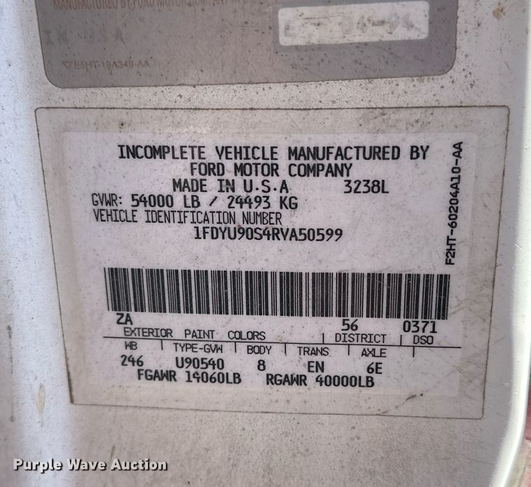 image for item NS9227 1994 Ford LT9000 crane truck