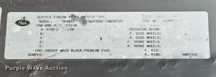 image for item OD9968 2000 Mack RD690S ready mix truck