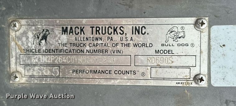 image for item OD9968 2000 Mack RD690S ready mix truck
