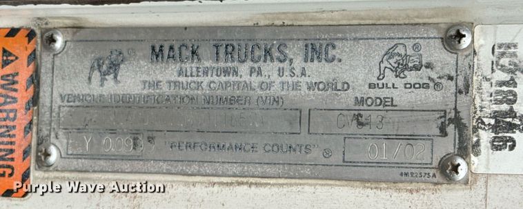 image for item OD9969 2002 Mack CV513 ready mix truck