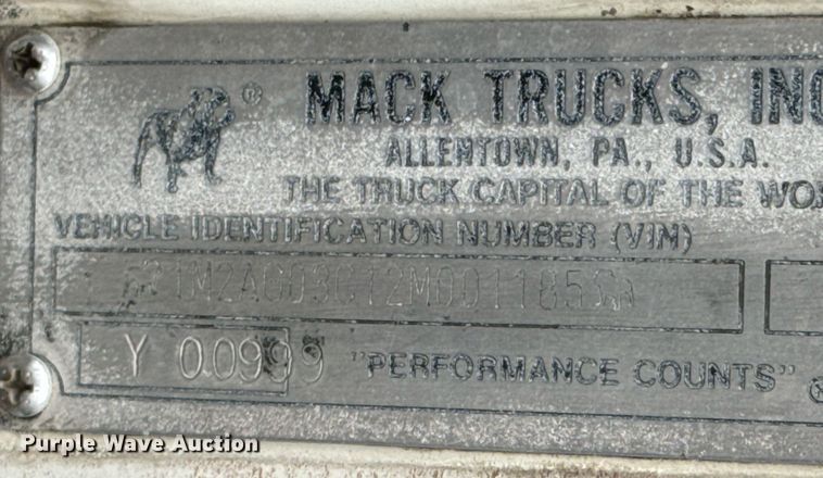image for item OD9969 2002 Mack CV513 ready mix truck