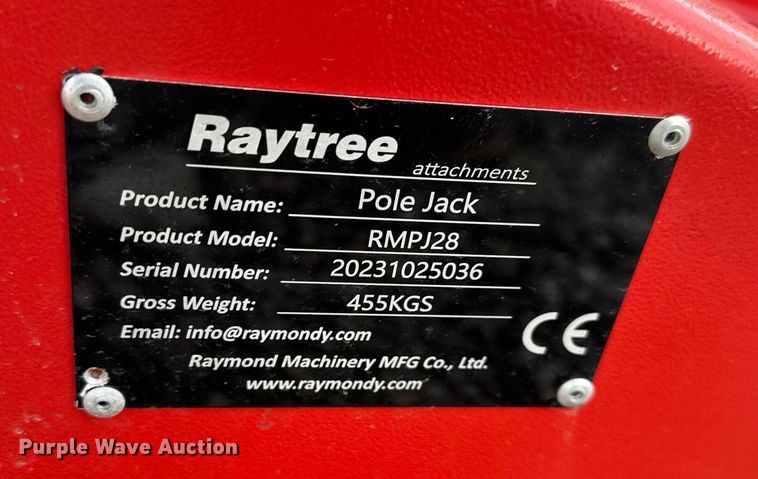 image for item OF9282 Raytree RMPJ28 skid steer pole jack 