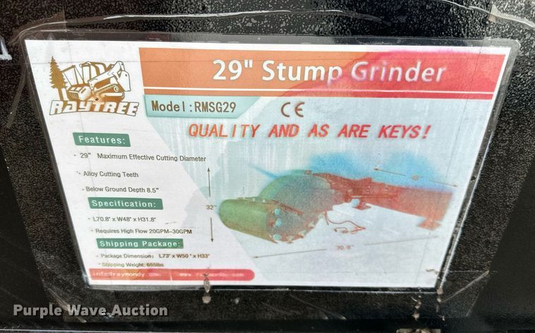 image for item OF9283 Raytree RMSG29 skid steer stump grinder