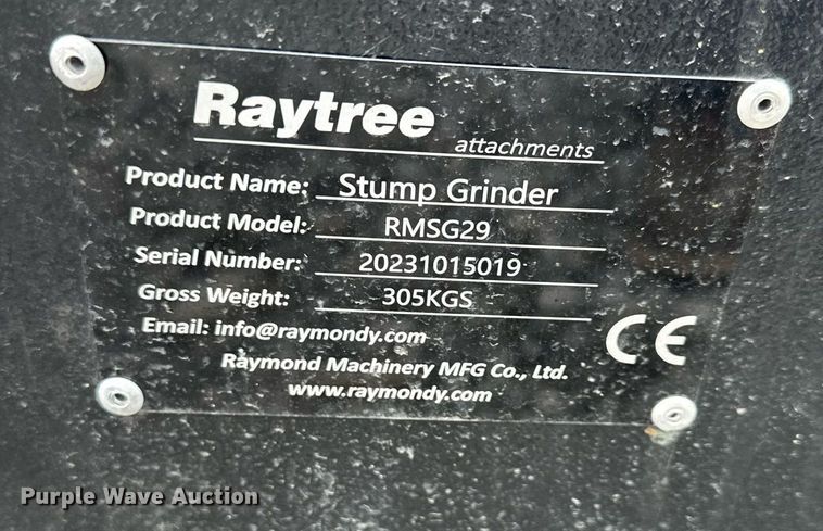 image for item OF9283 Raytree RMSG29 skid steer stump grinder