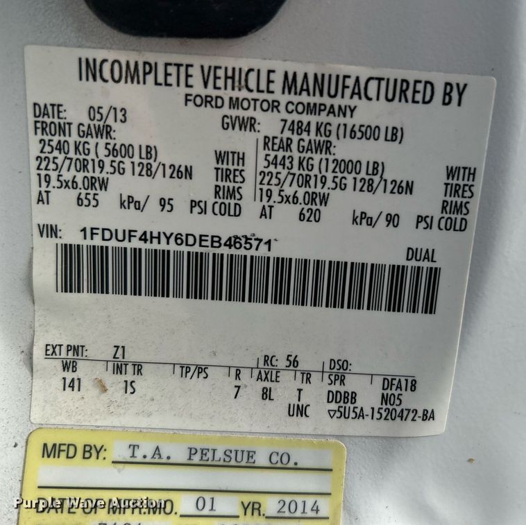 image for item OI9561 2013 Ford F450 Super Duty  utility / service truck