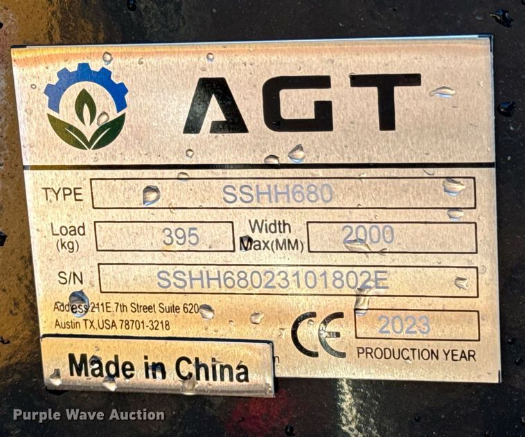 image for item OJ9408 2023 AgroTK SSHH680 skid steer breaker