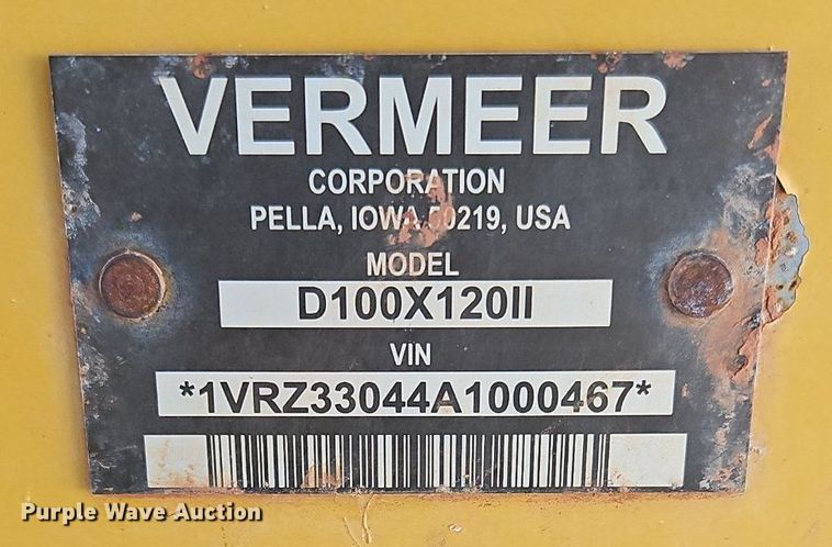 image for item OJ9722 2010 Vermeer  D100x120 Navigator Series II directional boring unit