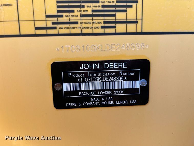 image for item OM9221 2013 John Deere  310SK backhoe