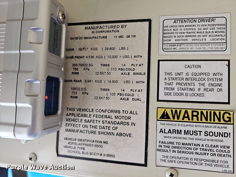 image for item DM1505 2006 IC CE200 school bus