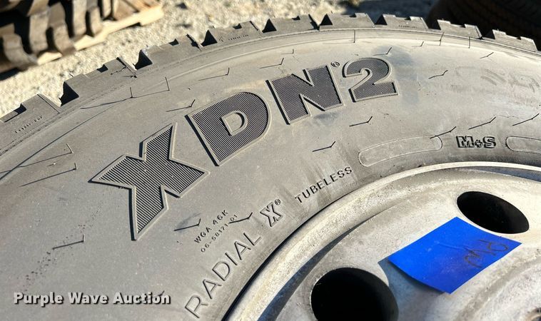 image for item DQ0991 (4) Michelin XDN2 12R22.5 tires and wheels