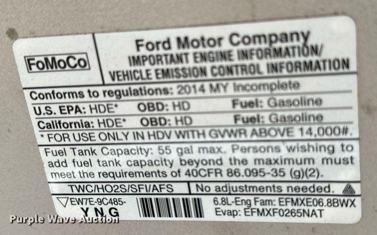 image for item EJ0218 2014 Ford E450 shuttle bus 