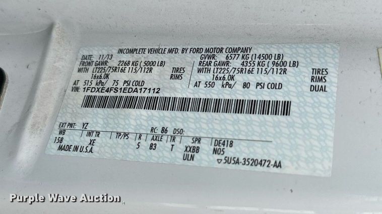 image for item EJ0219 2014 Ford E450 shuttle bus