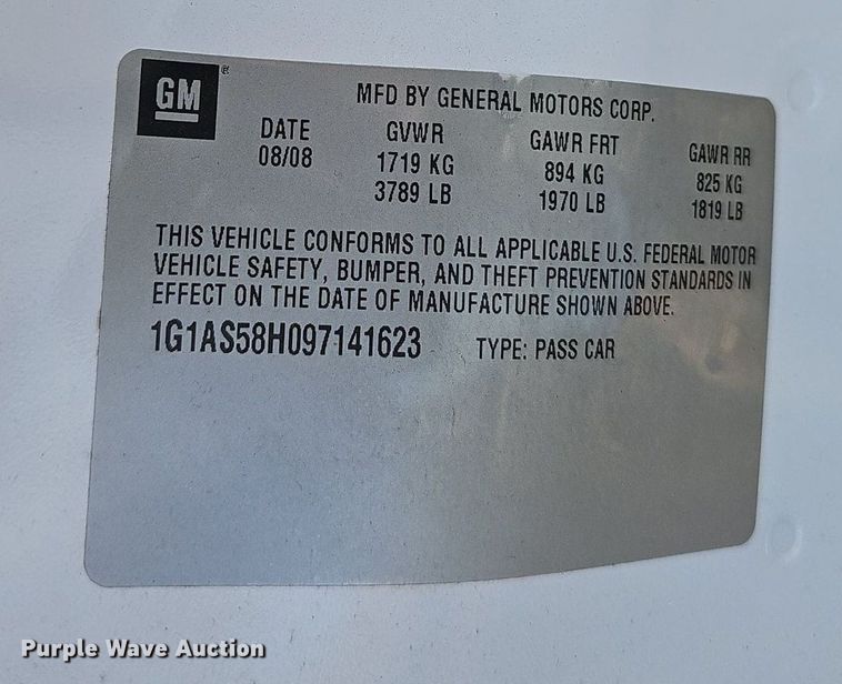 image for item EJ5867 2009 Chevrolet Cobalt LS 