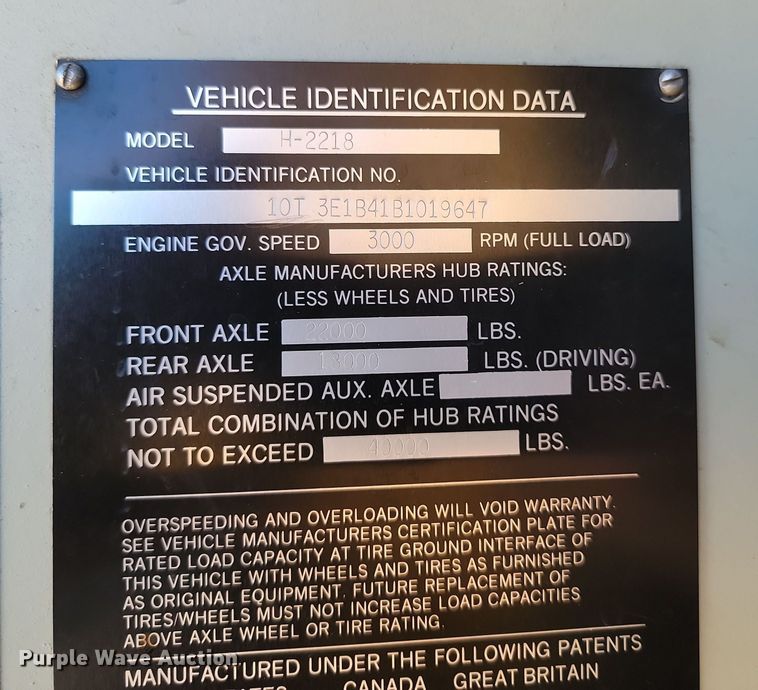image for item JZ9852 1982 Oshkosh H-2218 snow blower truck