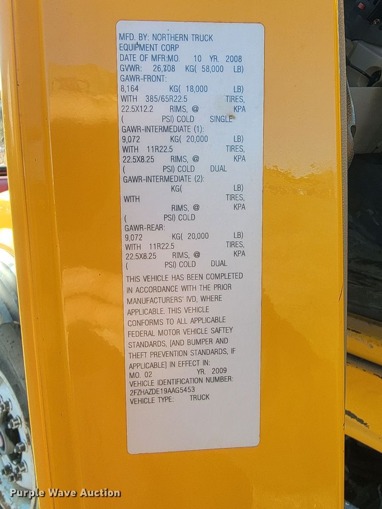 image for item KU9054 2009 Sterling  LT9500 dump truck