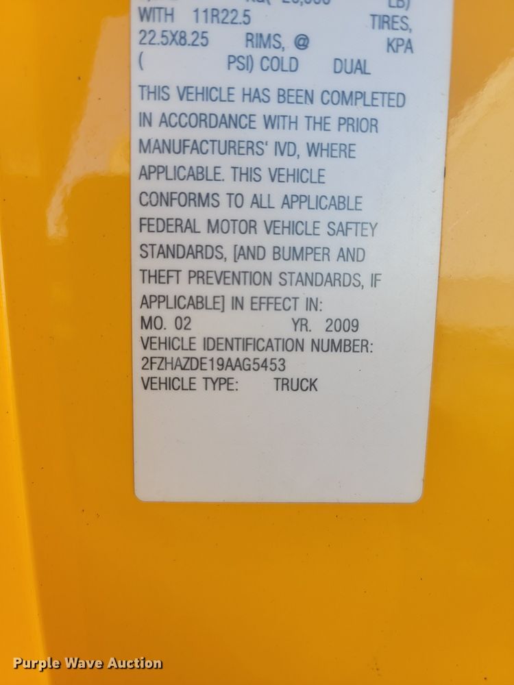 image for item KU9054 2009 Sterling  LT9500 dump truck