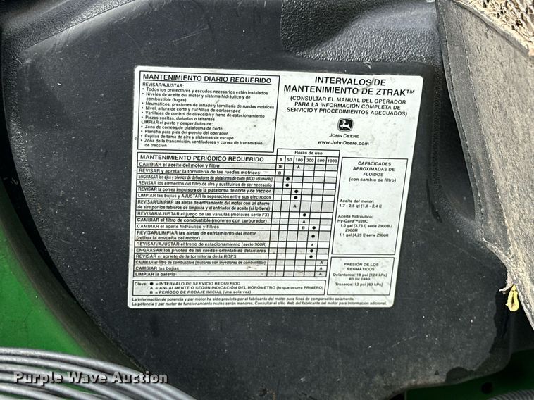 image for item KV9875 John Deere Z930M ZTR lawn mower
