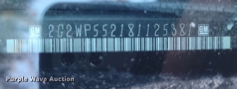 image for item LA9588 2008 Pontiac  Grand Prix 