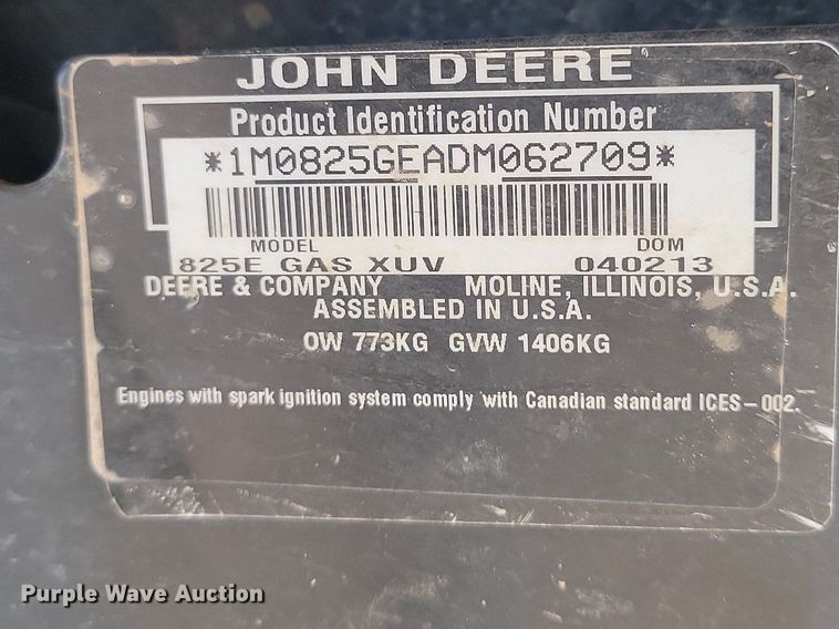 image for item LA9617 2013 John Deere 825i utility vehicle