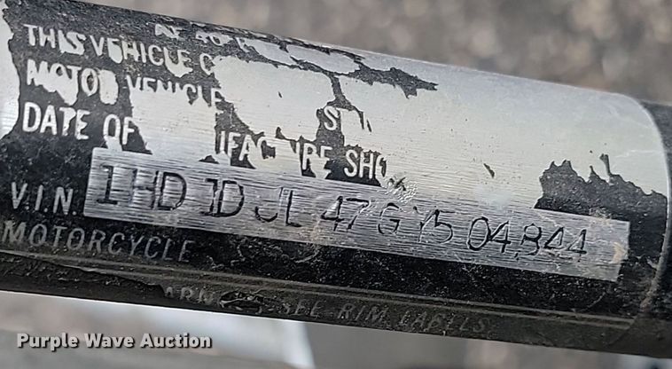 image for item LA9626 1986 Harley Davidson  Classic motorcycle