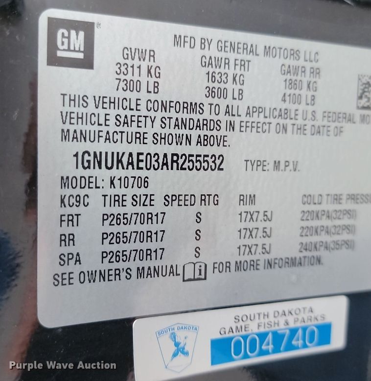 image for item LA9641 2010 Chevrolet  Tahoe  SUV