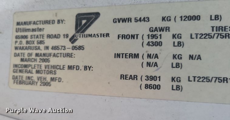 image for item LC9439 2005 Chevrolet Express G3500 box truck