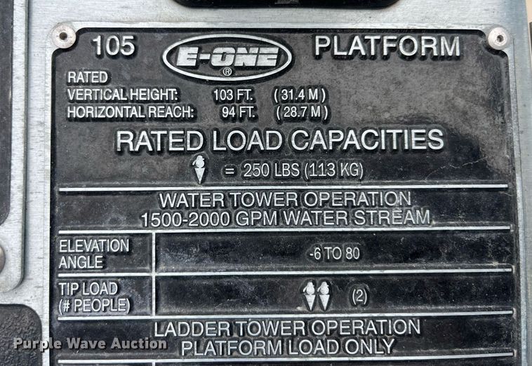 image for item LD9939 1995 E-One fire truck