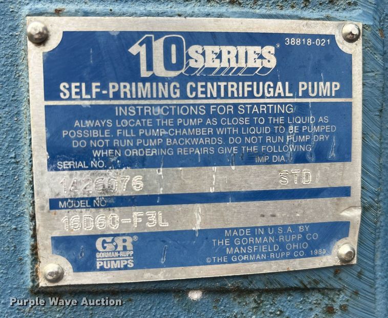 image for item LD9940 Gorman-Rupp 16D60-F3L pump