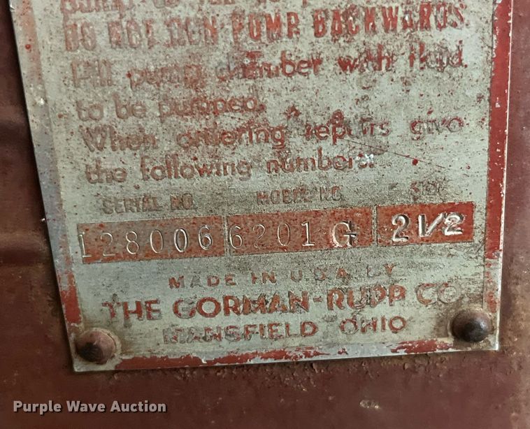 image for item LD9947 Gorman Rupp 6201G pump