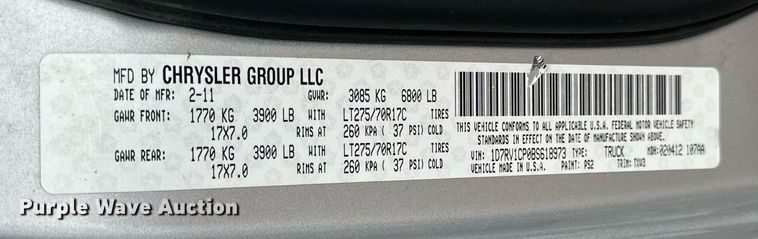 image for item LO9485 2011 Dodge Ram 1500 Crew Cab pickup truck