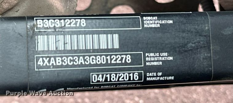 image for item LO9487 2016 Bobcat Toolcat 3650 utility vehicle